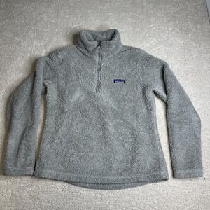 Women's Patagonia Small Grey‎ Teddy Fleece 1/2 Zip Pullover Sweatshirt